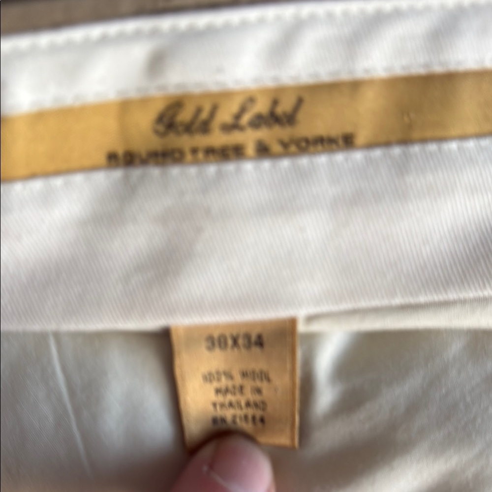 Roundtree & Yorke Gold Label Men's Dress Pants - Cream